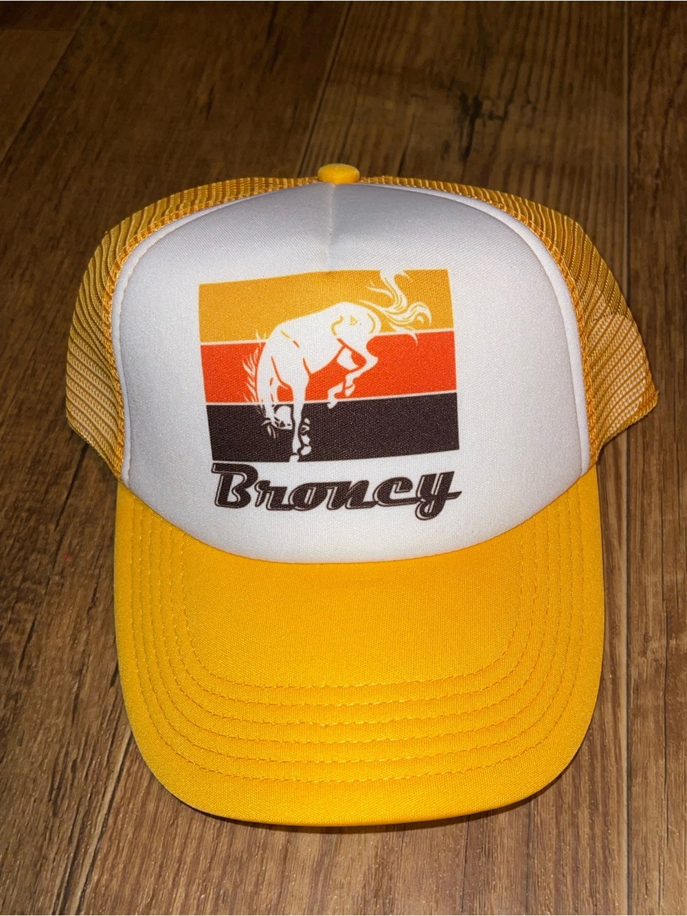 Broncy Yellow Gold Retro Trucker Hat